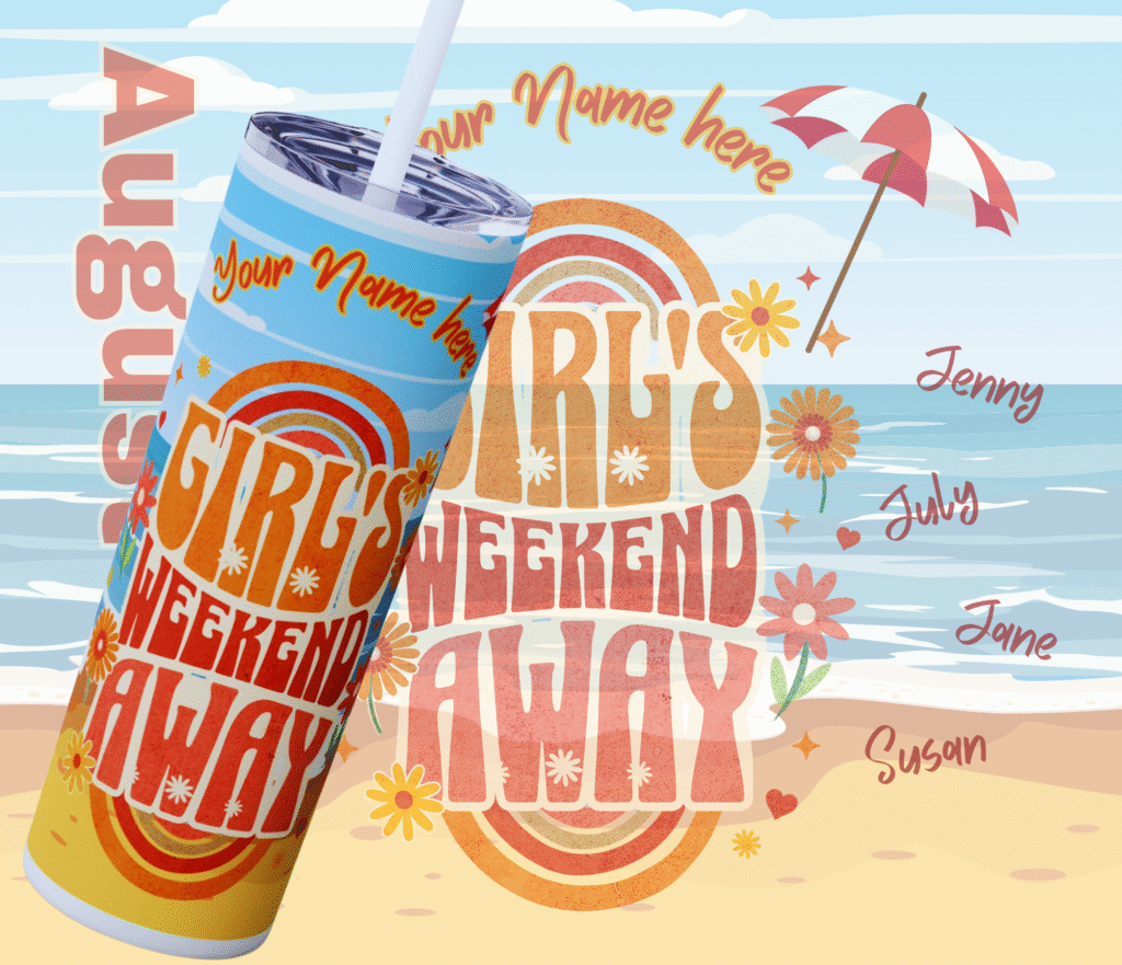 GirlsWeekendAway Customizable Skinny Tumbler 20oz