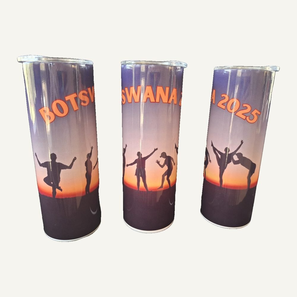 Three printed skinny tumblers